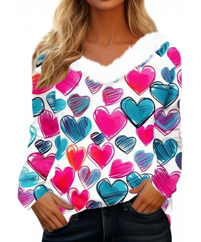 Sexy Tops for Women, Valentines Day Sweater Women Heart Shirts Blouses Long Sleeve Dressy Casual Fall Clothes Trendy 1-blue $...